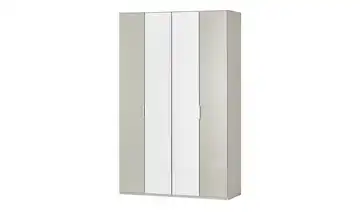 Wohnwert Falttürenschrank  Forum Weiß / Kieselgrau Weiß, Grau 200 cm 216 cm 1 Außenpaneel je Seite abgesetzt