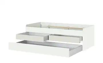 Duobett mit Stauraum Grow Up | Weiß / Sandgrau, 90x200 cm