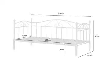 Tagesbett mit Auszug 180x200 - weiß Harrow