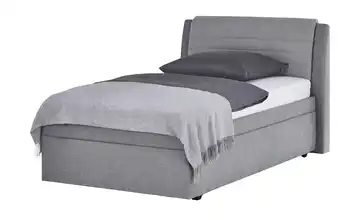Polsterbett mit Stauraum York Grau 120 cm Webstoff