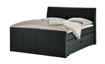 Boxspringbett mit Bettkasten und Topper Baron Schwarz H2 & H3 160 cm