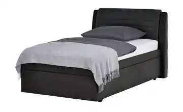 Polsterbettgestell mit Bettkasten York 120 cm Webstoff Graphit, Schwarz