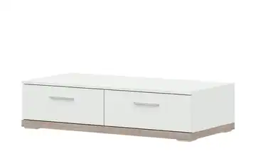 uno Lowboard Titan Eiche sägerau (Nachbildung), Weiß 106 cm