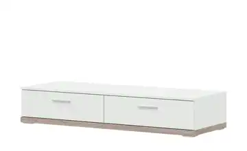 uno Lowboard Titan Eiche sägerau (Nachbildung), Weiß 141 cm