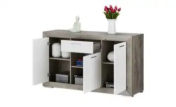 Sideboard Fiesta | Eiche Grau (Nachbildung) / Weiß