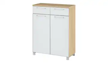 Schuhschrank Duna Schuhgitter Weiß, Eiche bianco