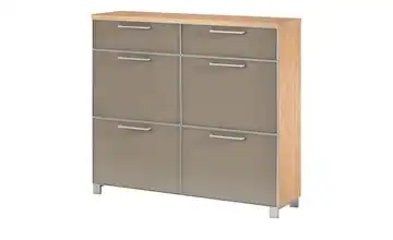 Schuhschrank Duna Taupe, Eiche bianco