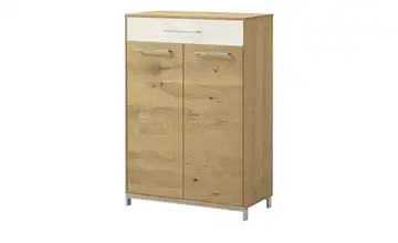 Woodford Schuhschrank Vista 1 Schubkasten Weiß, Eiche