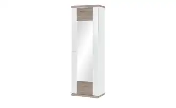 Dielenschrank Titan Weiß, Eiche sägerau (Nachbildung) rechts