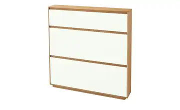 Schuhschrank Tiba Weiß, Eiche bianco 121 cm