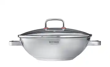 Meisterkoch Edelstahl-Wok mit Deckel FOCUS
