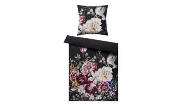 HOME STORY Satin Bettwäsche Blumen