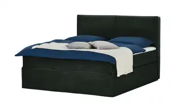 Boxi Boxspringbett mit trendigem Keder Boxi Urban 180 cm Smaragdgrün H3 Samt Kaltschaumkern