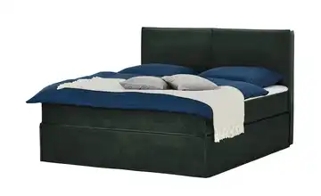 Boxi Boxspringbett 180 x 200 cm mit trendigem Keder Boxi Urban 180 cm Smaragdgrün H2 Samt Viscoschaumkern