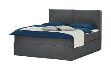 Boxi Boxspringbett 160 x 200 cm mit trendigem Keder Boxi Urban 160 cm Dunkelgrau H2 & H3 Samt Viscoschaumkern
