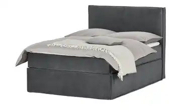 Boxi Boxspringbett 140 x 200 cm mit trendigem Keder Boxi Urban Dunkelgrau Samt weich & sehr hart 140 cm Viscoschaumkern