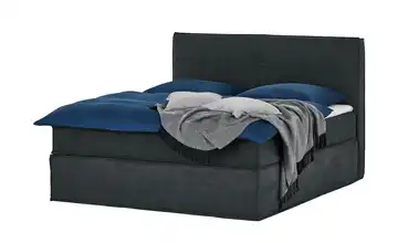 Boxi Boxspringbett 160 x 200 cm mit trendigem Keder Boxi Urban Anthrazit 160 cm H2 & H5 Kaltschaumkern Velours