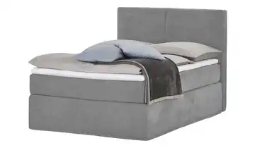 Boxi Boxspringbett Boxi Classic Hellgrau 140 cm Velours Viscoschaumkern H2 & H4