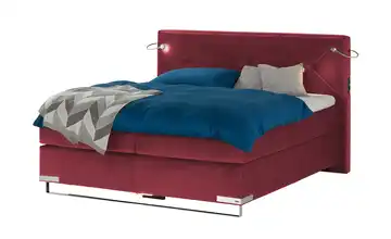 Musterring Boxspringbett Premiumversion Dubai H2 & H3 Bordeauxrot 180 cm