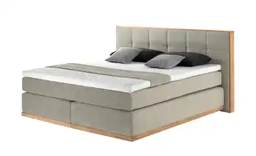 uno Massivholz-Boxspringbett Luca H3 180 cm Beige Kaltschaumkern