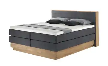 uno Massivholz-Boxspringbett mit Bettkasten Morgan Anthrazit 180 cm H3 Schaumstoffkern