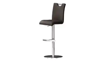 Barhocker Gulia Braun Gestell rund Leder