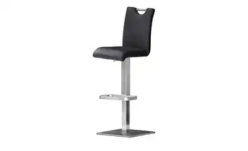 Barhocker Gulia Gestell eckig Leder Schwarz