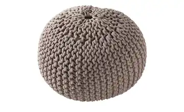 HOME STORY Strickpouf Taupe 50 cm