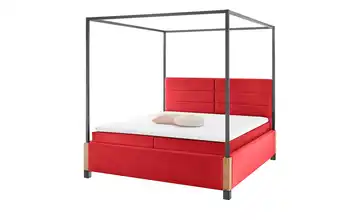 Gallery M Himmelbett My Heaven 160 cm H3 Fußfarbe Eiche Rot