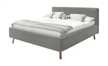 Polsterbett mit Bettkasten Mattis Grau Webstoff fein 160 cm mit Bettkasten