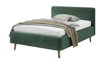 Polsterbett mit Cordbezug Mattis Dunkelgrün Cordstoff 140 cm ohne Bettkasten