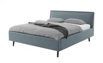 Polsterbett Fairford Blau 160 cm Schwarz mit Bettkasten