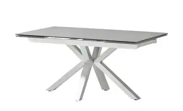 Jette Home Säulentisch Nora Hellgrau edelstahlfarben, gebürstet