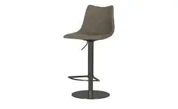 Barhocker MyToby Schlamm Schwarz rund