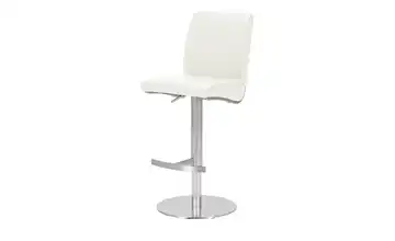 Barhocker Vittoria Kunstleder Gestell rund Weiß