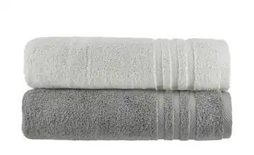 Duschtuch (70 x 140cm), 2er-Set Anthrazit-Hellgrau Soft Cotton