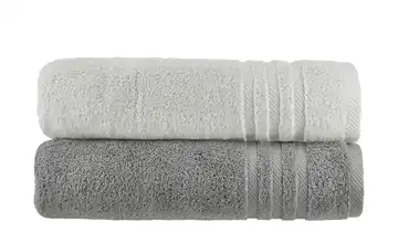  Duschtuch (70 x 140cm), 2er-Set Anthrazit-Hellgrau  Soft Cotton