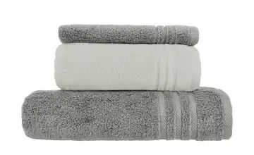  Handtuch-Set Anthrazit-Hellgrau, 3-teilig  Soft Cotton 
