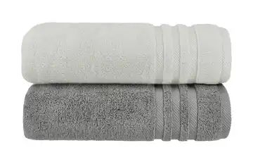 Badetuch (100 x 150cm), 2er Set Anthrazit-Hellgrau Soft Cotton