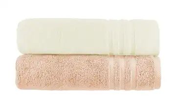 Duschtuch (70 x 140cm), 2er-Set Hellorange-Creme Soft Cotton
