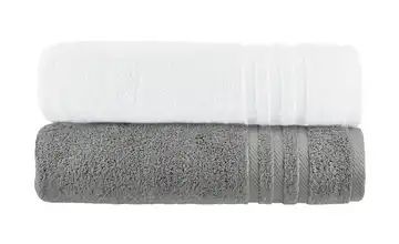Duschtuch (70 x 140cm), 2er-Set Anthrazit-Weiß Soft Cotton