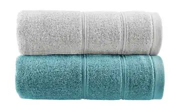 Handtuch (50 x 100cm), 2er-Set Silbergrau-Petrol Lifestyle