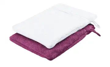  Waschhandschuh (16 x 21cm), 2er-Set Weiß-Beere  Lifestyle 