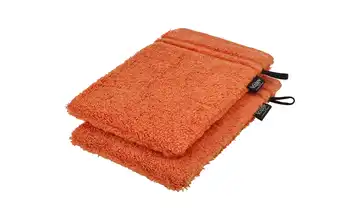VOSSEN Waschhandschuh (16 x 21cm), 2er-Set Orange (Fiesta)  Vienna Supersoft