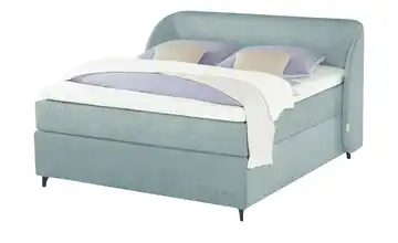 Jette Home Boxspringbett Jette Embrace Eisblau 180 cm H2 & H5 Latexkern