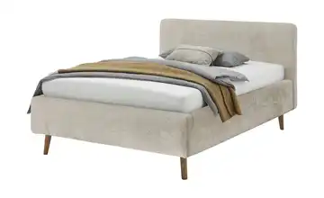 Polsterbett Mattis Beige Bouclé ohne Bettkasten 140 cm Eiche