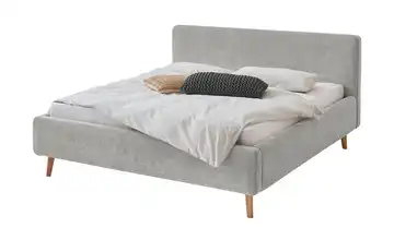 Polsterbett Mattis Grau Bouclé ohne Bettkasten 160 cm Eiche