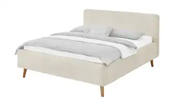 Polsterbett mit Bettkasten Mattis Teddy Beige Eiche mit Bettkasten 160 cm