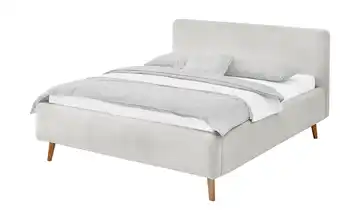 Polsterbett mit Bettkasten Mattis Grau Teddy 160 cm mit Bettkasten
