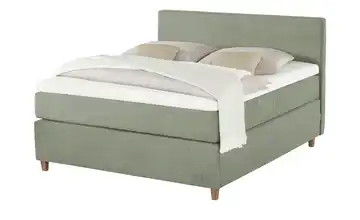 Jette Home Boxspringbett Jette Flex 73,5 cm 160 cm H3 Grün Kaltschaumkern